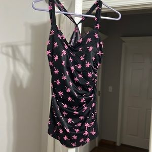 Women’s black/pink one piece swimsuit